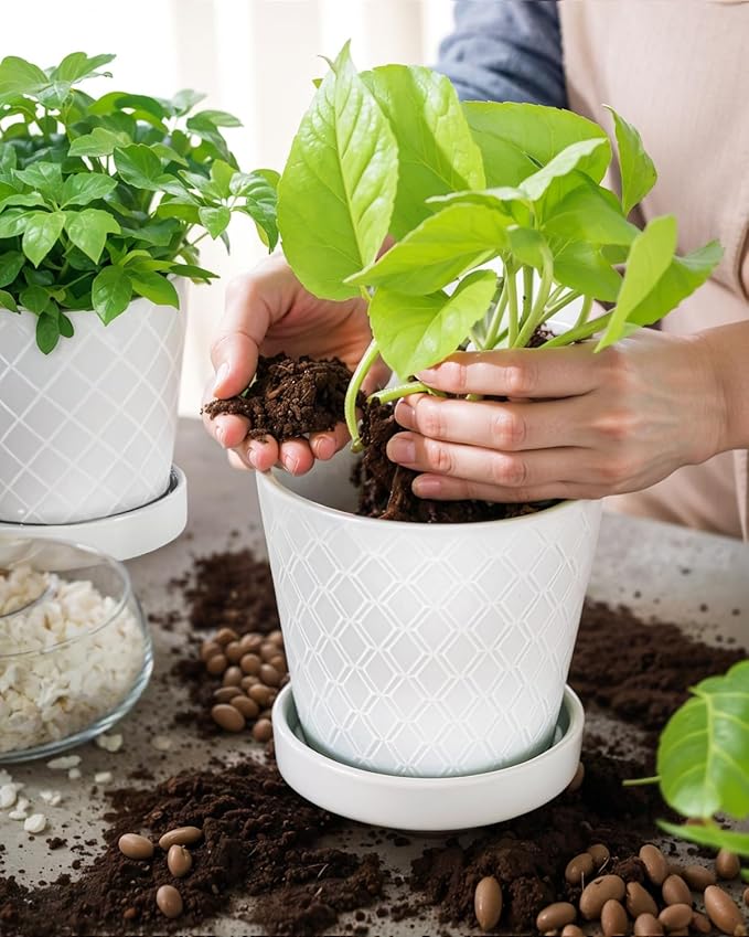 EFISPSS Flower Planter –5 inch Ceramic Plant Pots