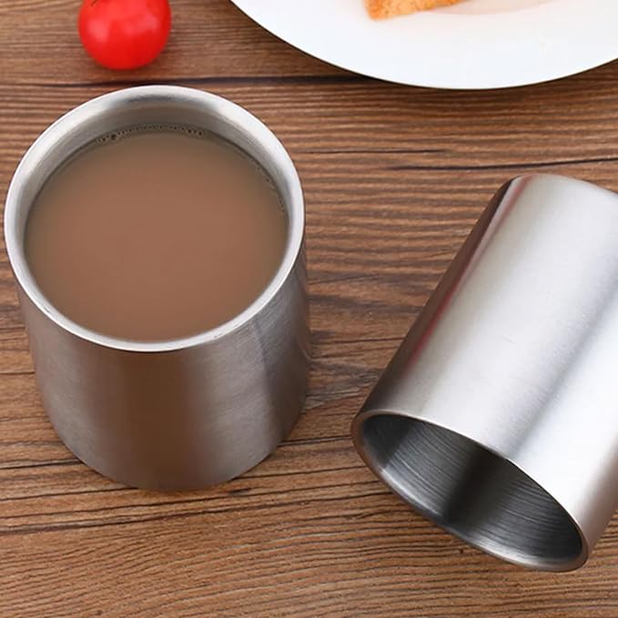 Reusable Double Wall Stainless Steel Cups Insulated Coffee Mug Handleless Beer