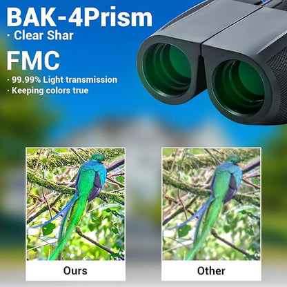 20x25 Binoculars for Adults & Kids, High Power Easy Focus,Waterproof Compact Binoculars with Low Light Vision for Bird Watching,Travel,Concert,Hiking(Black)