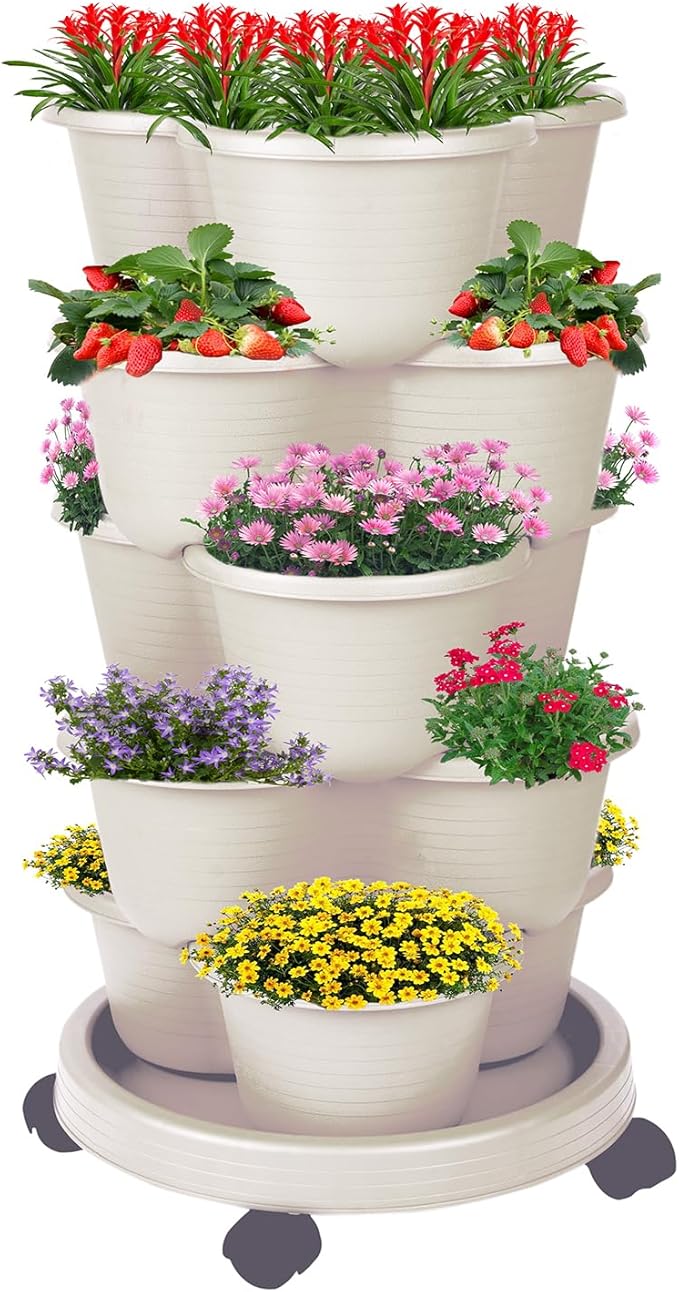 5-Tier Vertical Garden Tower Stackable Planter