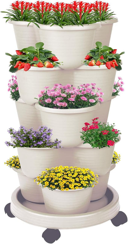 5-Tier Vertical Garden Tower Stackable Planter