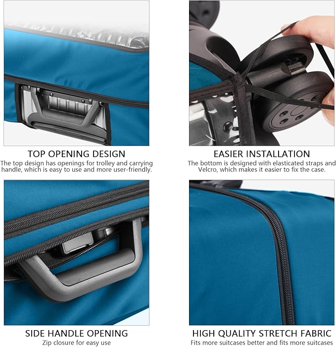 Transparent PVC Suitcase Cover, No Disassembly Required Clear Luggage Protector Suitcase Cover