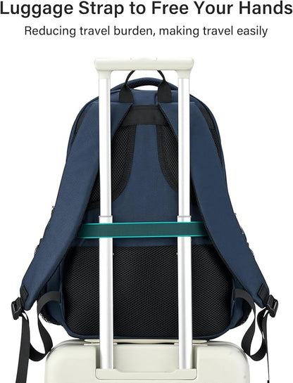 MILADA Travel Backpack For Men Laptop Backpack Women Business Carry On Backpack Airline Approved Fits 16.5 Inch Laptop Bag Work Backpack, Blue