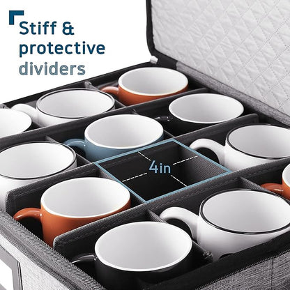 Hearth & Harbor Coffee Mug Storage, Quilted and Stackable Coffee Cup Storage