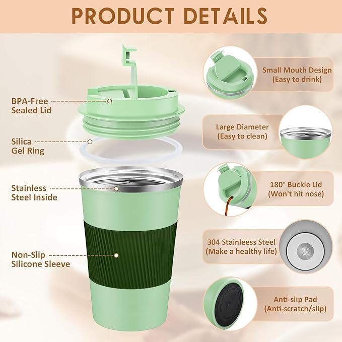 KETIEE 12oz Travel Mug, Insulated Coffee Cup