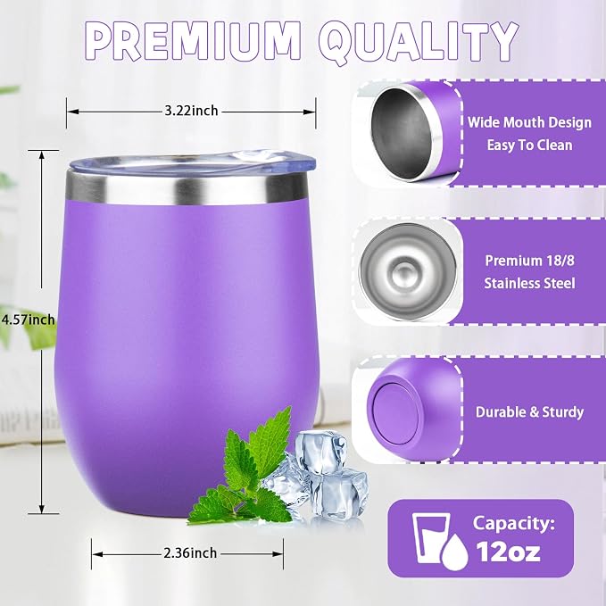 12oz/6 Pack Stainless Steel Wine Tumbler
