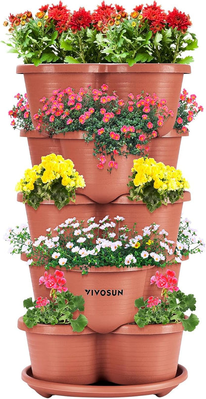 VIVOSUN 5 Tier Vertical Gardening Stackable Planter