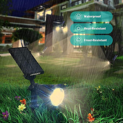 URPOWER Solar Lights Waterproof Solar Lights Outdoor 2-in-1 Adjustable Solar