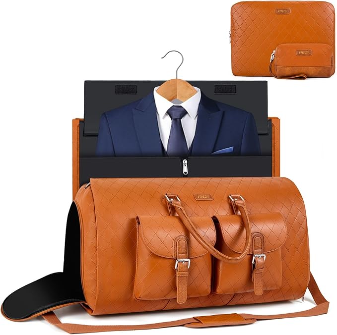 Garment Bag for Travel, Convertible Carry on Garment Duffel Bag for Men 3Pcs Weekender Bag 2 in 1 Hanging Suitcase Suit Bag