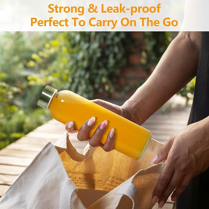 Zukro 18 oz Glass Juice Bottles