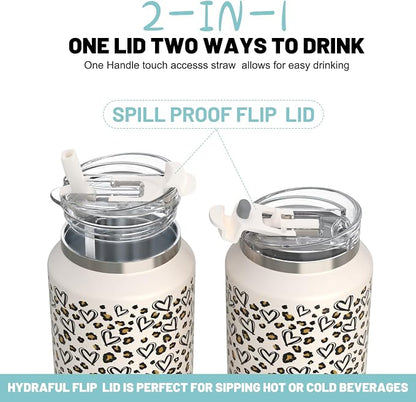Hydraful 64 oz Tumbler with Handle and Straw
