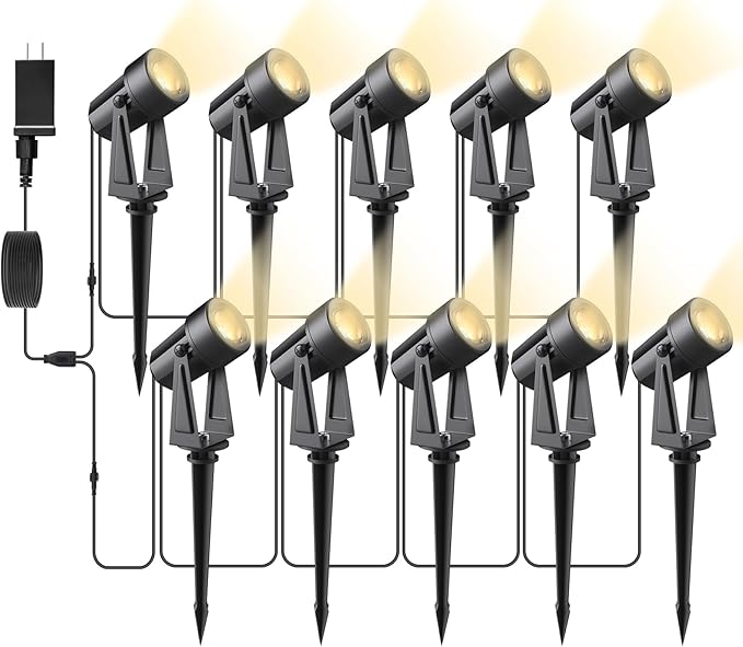 Svater Landscape Lighting Low Voltage, 10 Pack Outdoor Spotlights