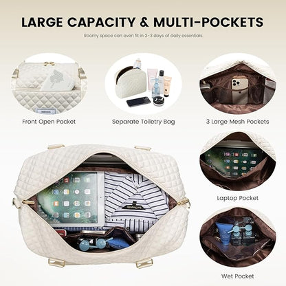 LOVEVOOK Travel Duffle Bag,Weekender Bags for Women with Shoe Compartment，Carry on Overnight Bag with Toiletry Bag,Gym Duffel Bag with Wet Pocket, Hospital Bags for Labor and Delivery