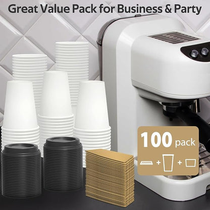 Dealusy 100 Pack 12 oz Disposable Coffee Cups