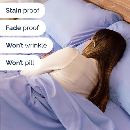 Twin Size 3 Piece Sheet Set - Comfy Breathable & Cooling Bed Sheets Set - Hotel Luxury Bedding for Women, Men, Kids, Teens, Boys & Girls - Deep Pockets, Ultra-Soft, Wrinkle Free - Oeko-Tex - Lavender