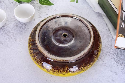 VanEnjoy 7.3 inch Round Large Shallow Succulent Ceramic Glazed Planter Pots