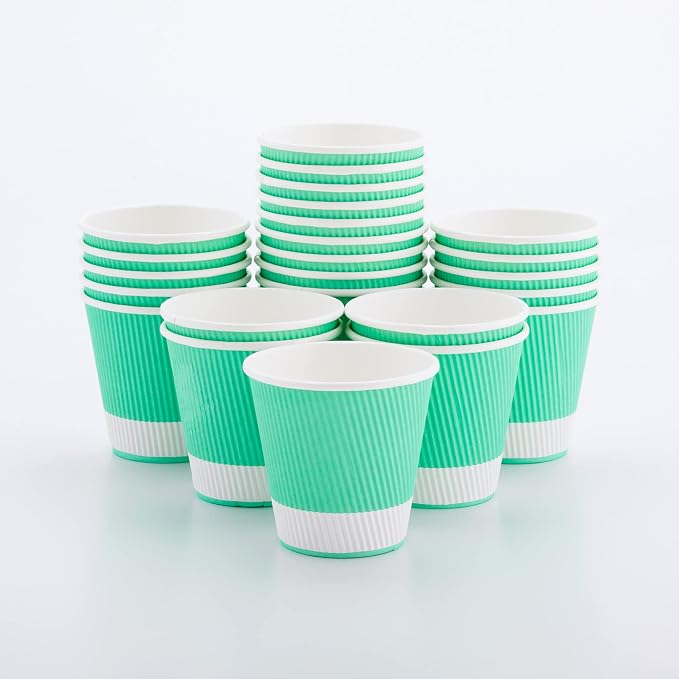 Restaurantware 8 Ounce Double Wall Disposable Coffee Cups, 500 Insulated Light