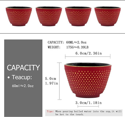 Japanese Cast Iron Tea Cups, Small and Heavy Teacups