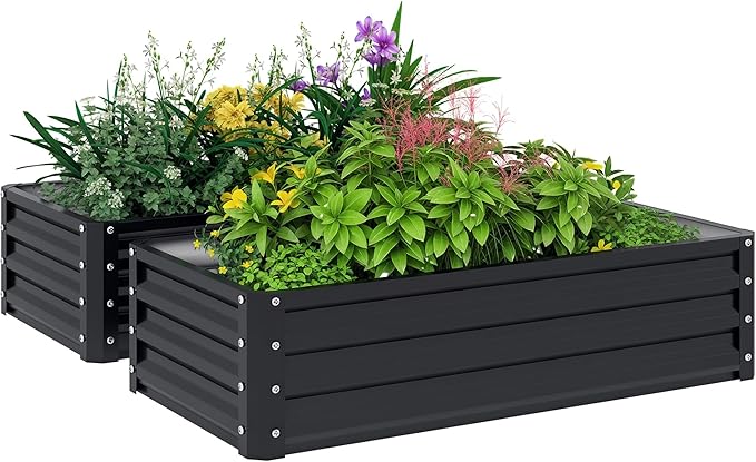 Outsunny Galvanized Raised Garden Bed,