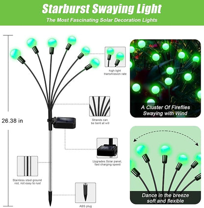 Solar Garden Lights Outdoor, 4 Pack 24LED Waterproof Solar Powered Lights