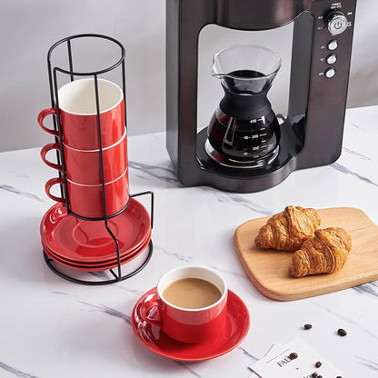 YOLIFE 8oz Porcelain Stackable Cappuccino Cups