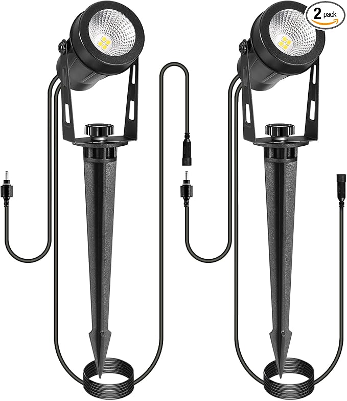 2 Pack Extendable Outdoor Landscape Lights, 12V Low Voltage Landscape Lighting