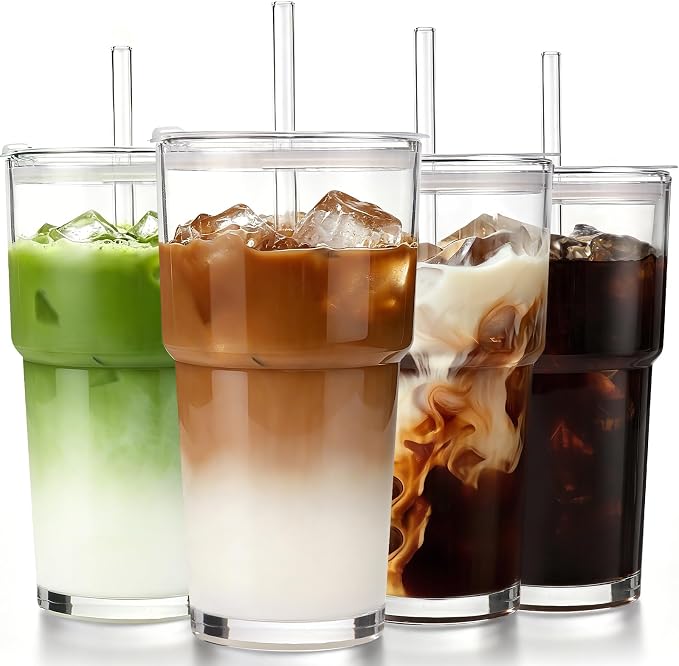 Iced Coffee Cups with Lids: Coffee Bar Accessories