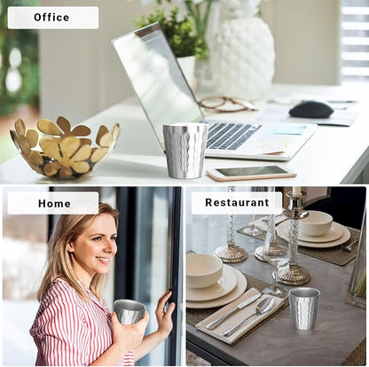 Stainless Cups, 10 oz Insulated Tumbler, 4 Pack Double Wall Unbreakable