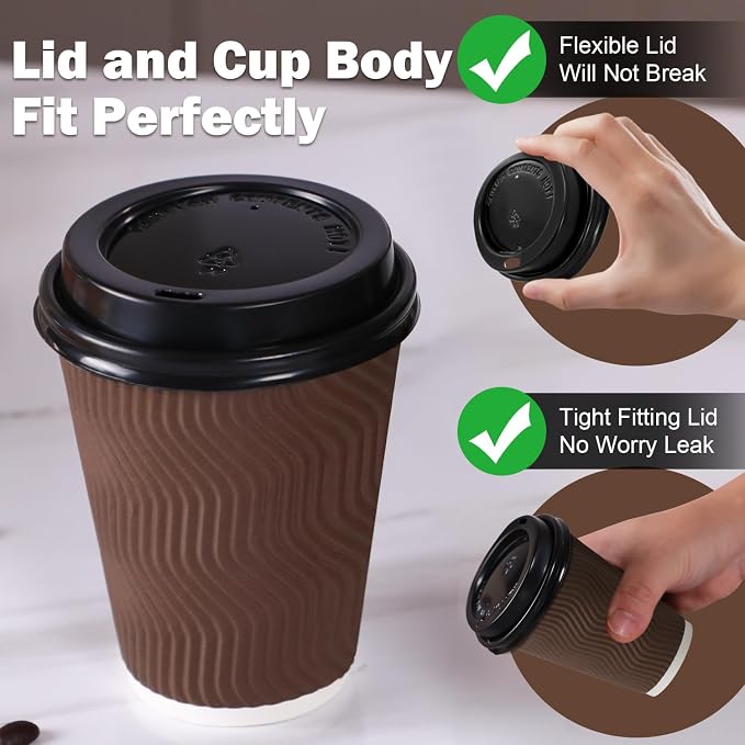 12 oz Insulated Disposable Paper Coffee Cups