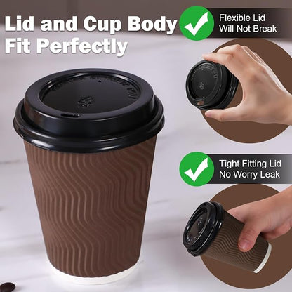 12 oz Insulated Disposable Paper Coffee Cups
