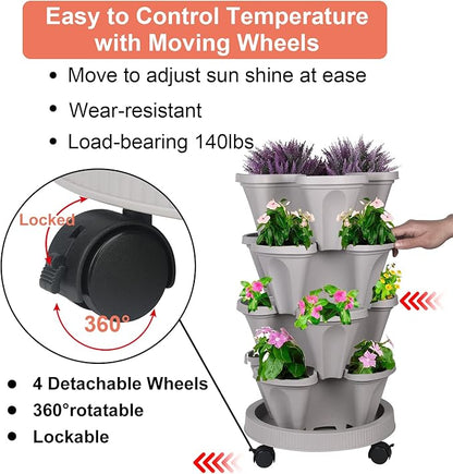 DUNCHATY Stackable Planter, Vertical Garden Planter