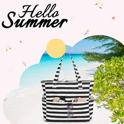 Beach Pool Bags Tote for Women Ladies Large Gym Tote Carry On Bag With Wet Compartment for Weekender Travel Waterproof