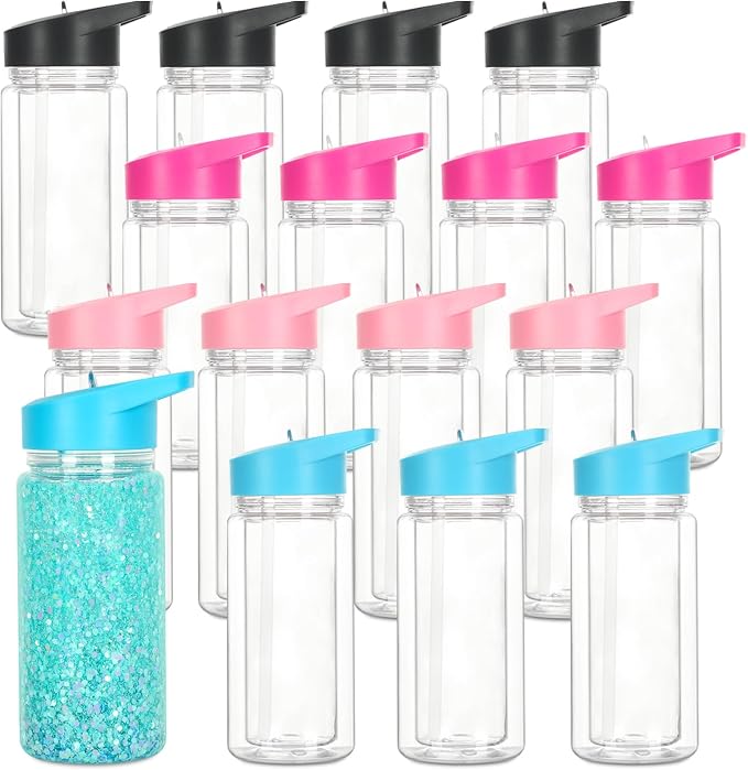 16 Pack 10 Oz Plastic Snow Globe Tumbler