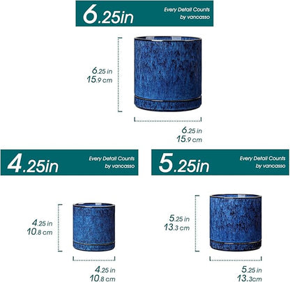 vancasso Ceramic Plant Pots, 3 Piece Planters