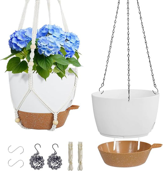 10 inch Self Watering Hanging Planters, 2 Pack Hanging Baskets