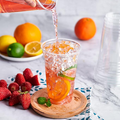 Lilymicky 60 Sets 24 oz Clear Plastic Cups