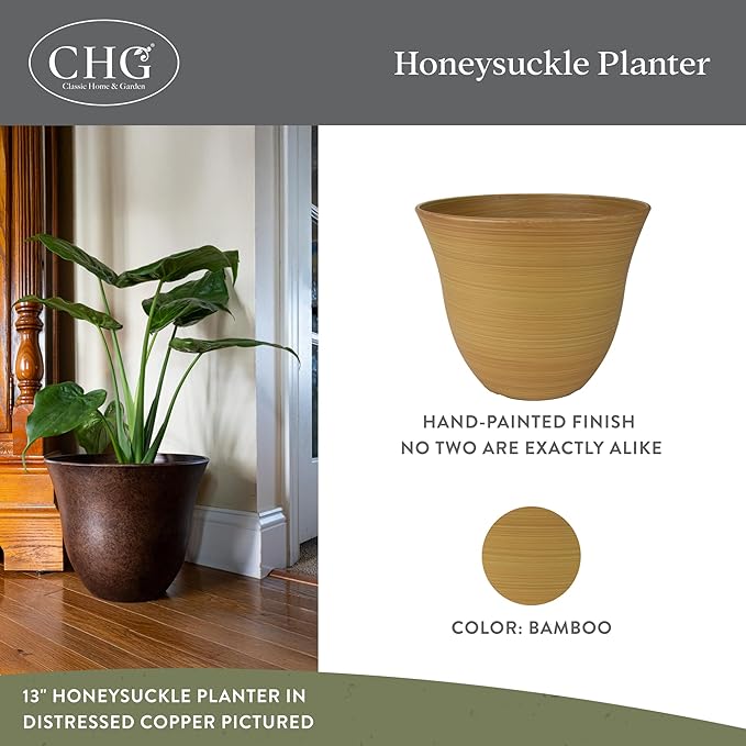 Classic Home and Garden Honeysuckle Resin Planters