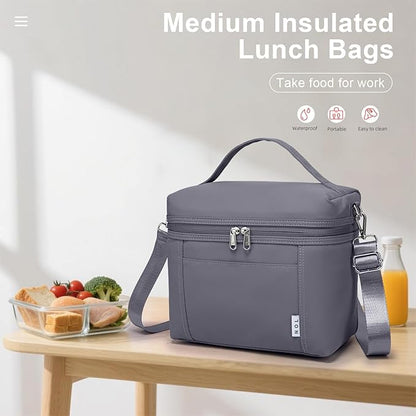 NOL Natural Organic Lifestyle Insulated Lunch Bags for Women Cooler Bag Lightweight Nylon Waterproof Lunch Box For Work
