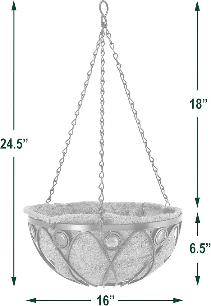 Arcadia CB02 Emerald Series Round Hanging Basket Planters