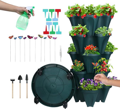 DUNCHATY Stackable Planter, Vertical Strawberry Planter