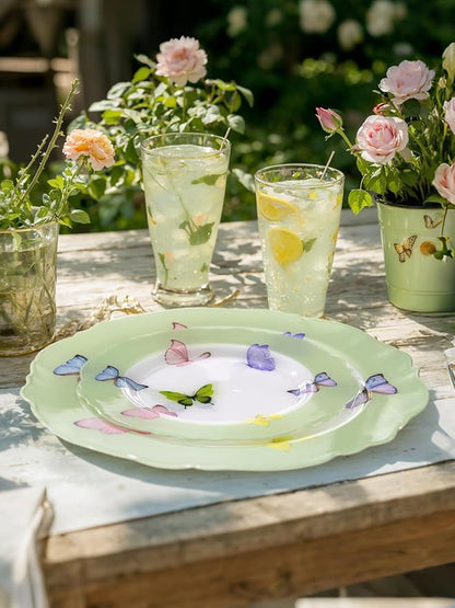 20PCS Green Butterfly Plates