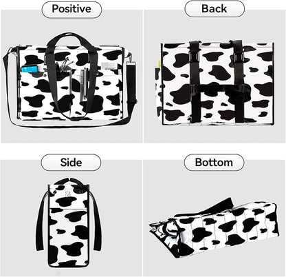 Closeable Tote Bag with 12 Pockets,Thick Bottom Support & Adjustable Strap,Water-Resistant