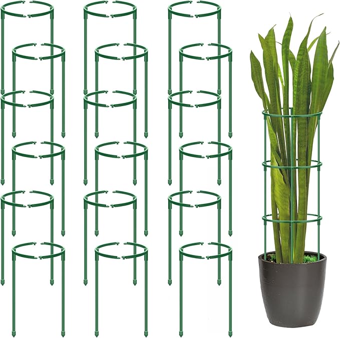 36 Pack Plant Support Stakes for Indoor Plants, Half Round Plant Stakes Ring
