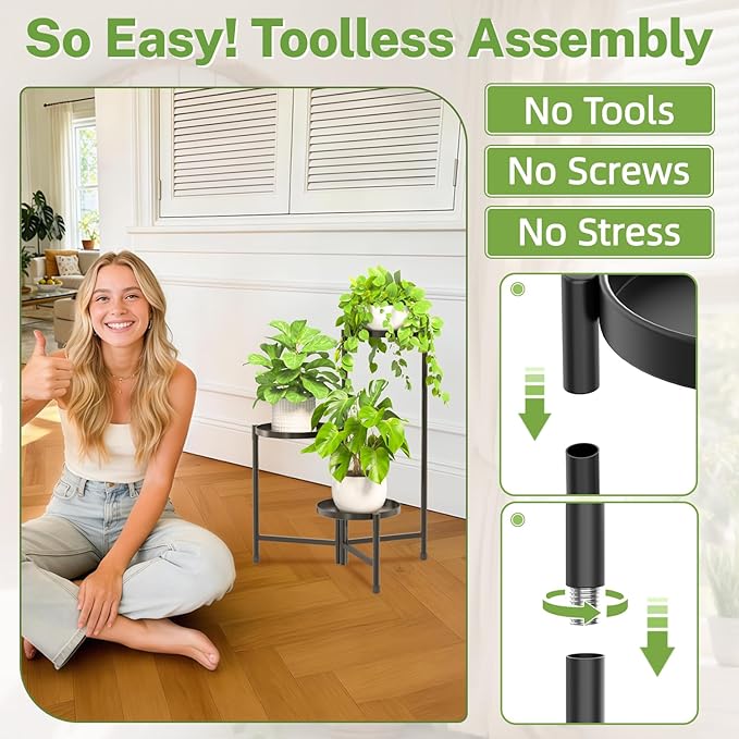 iDavosic.ly 3 Tier Large Plant Stand Indoor