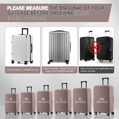 Travel Luggage Cover Suitcase Protector Scratch-Resistant Fit 19-31 Inch Suitcase, Not Included Suitcase (Khaki, 2XL(30-31 inch))