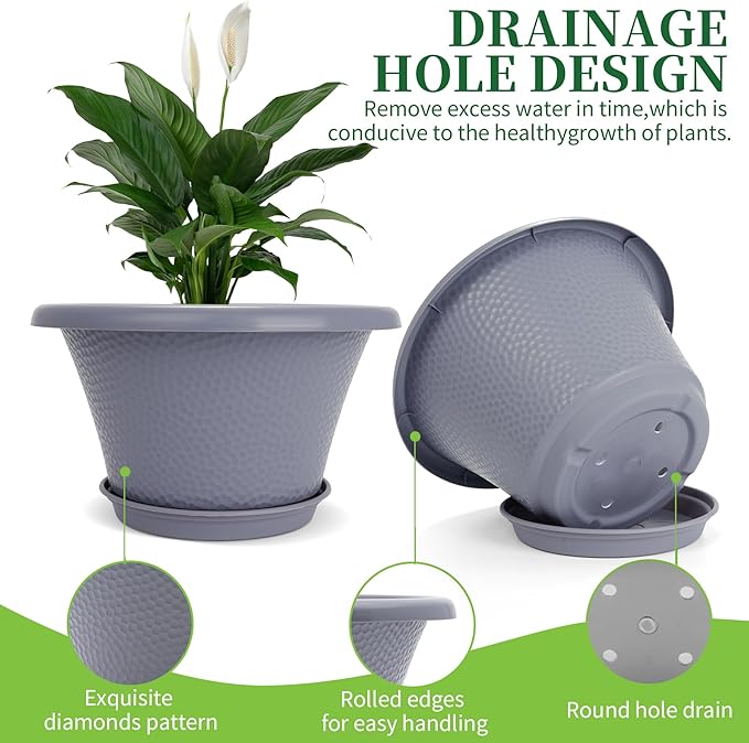 Quarut 12 Inch Large Planter Pot