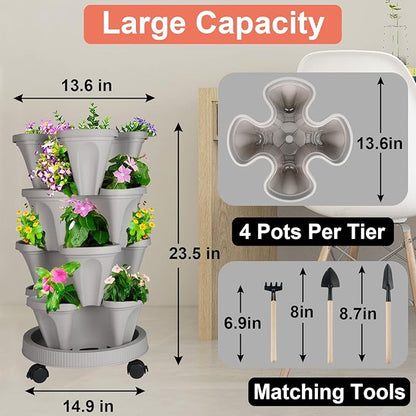 DUNCHATY Stackable Planter, Vertical Garden Planter