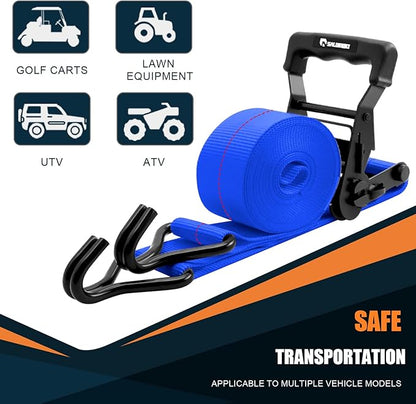 6 Pack 2 inch Ratchet Straps Heavy Duty J Hook 2 in x 15ft with Strong Ratcheting, Cargo Load Tie Down Strap 2200lbs Working Load for Trucks Blue