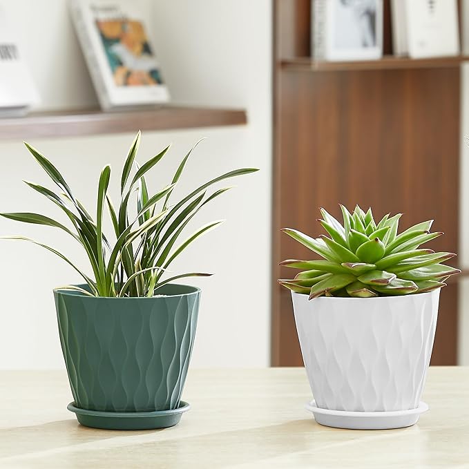 FaithLand 6-Pack 6-Inch Plastic Plant Pots