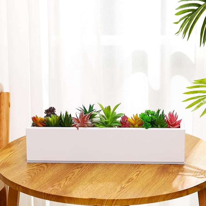16.1 x 3.2 x 3.5 Inch Long Rectangular Planter Box Window Sill Plant Box Metal